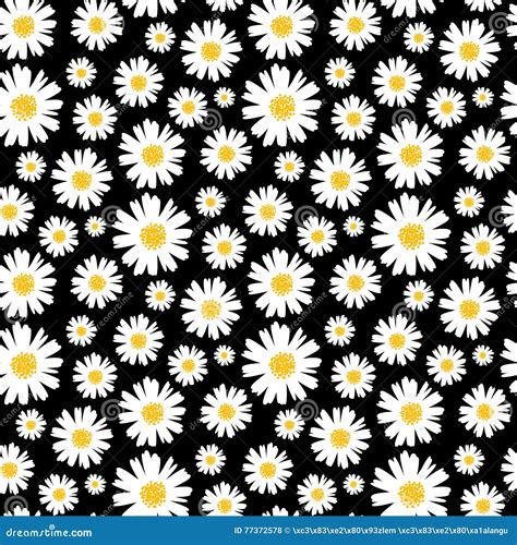 Seamless Daisy Background And Pattern Vector Illustration Stock Vector