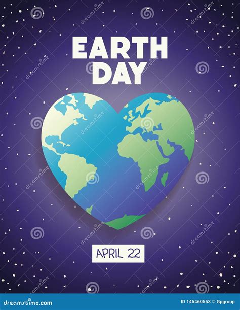 World Planet Earth Heart Day Celebration Stock Vector Illustration Of
