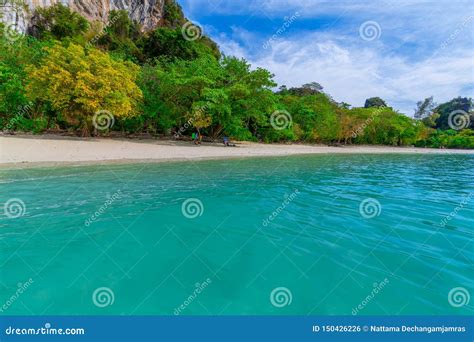 Hong Islandsbeautiful Tropical Sandy Beach And Lush Green Foliage On A