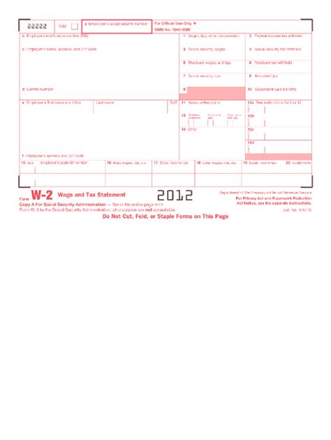 2012 Form Irs W 2 Fill Online Printable Fillable Blank Pdffiller
