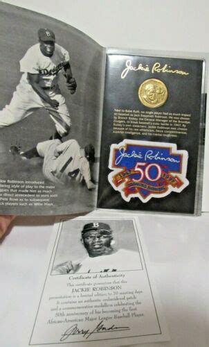 Jackie Robinson 50th Anniversary Patch And Coin Set Booklet Ebay