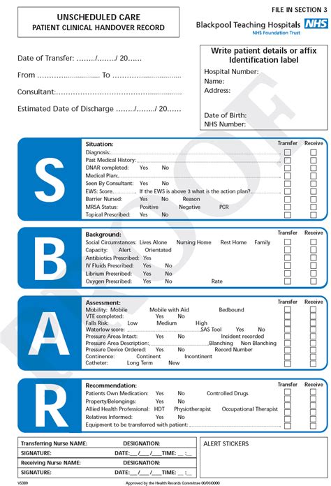 Sbar Template Nhs One Checklist 12 Signs Youre In Love With Sbar