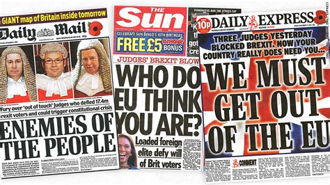 Enemies Of The People Uk Tabloids Spew Hatred Over Brexit Ruling