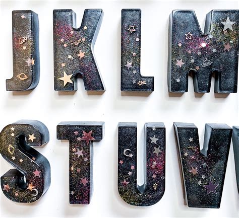 Galaxy Letters Space Alphabet Galaxy Space Star Glitter Etsy Uk