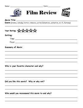 Each person will find a different aspect of the dance that is interesting for their own personal reasons and interests. Movie Review Template by Lisa Gerardi | Teachers Pay Teachers