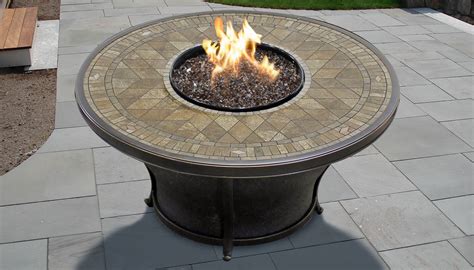 Balmoral 48 Inch Round Porcelain Top Gas Fire Pit Table