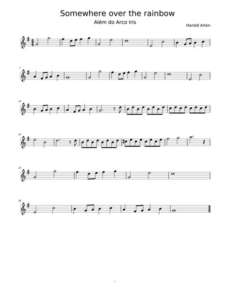 From the wizard of oz. somewhere over the rainbow Sheet music for Violin ...