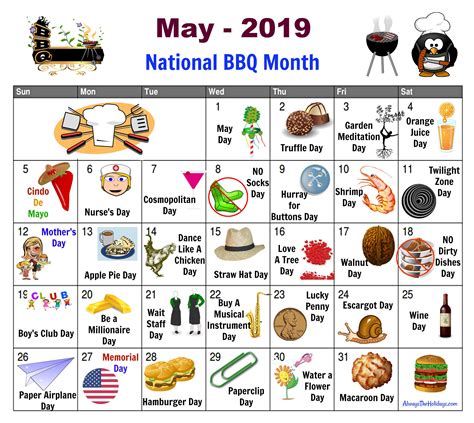 May National Days Calendar Free Printable Find Out All About The