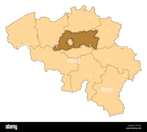 Map Of Belgium Where Flemish Brabant Is Highlighted Stock Photo Alamy