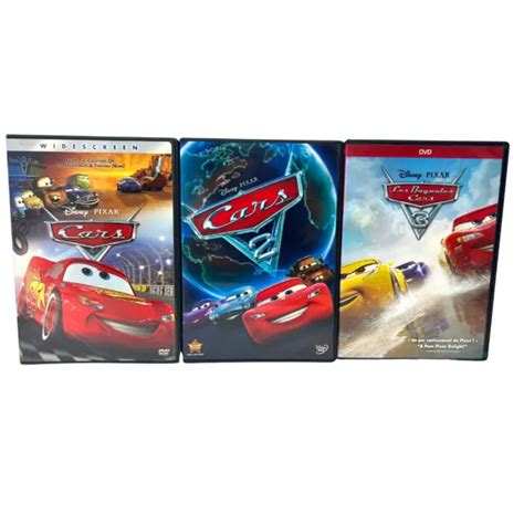Disney Pixar Cars 1 2 3 Trilogy Dvd Lot Collection Good Condition