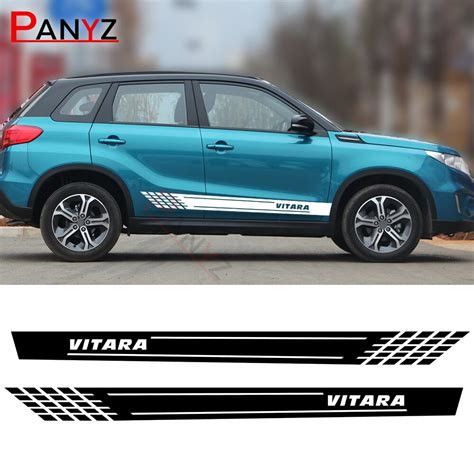 2pcs Car Both Side Door For Suzuki Vitara Stickers Auto Stripe Vinyl