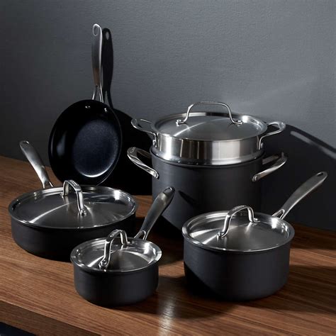 Cuisinart Greengourmet Non Stick Hard Anodized 10 Piece Cookware Set Reviews Crate And Barrel