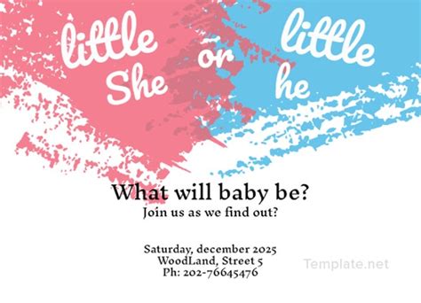 12 Gender Reveal Party Invitation Designs And Templates Psd Ai