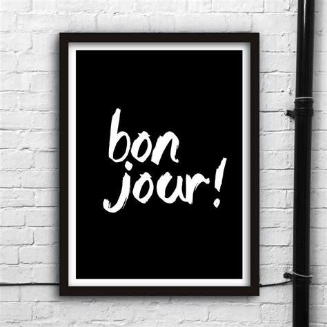 Bonjour http://www.amazon.com/dp/B016Y9LKSQ word art print poster black ...
