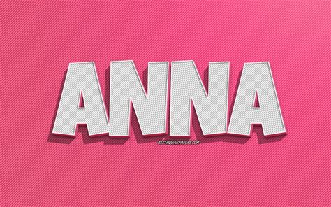 Download Wallpapers Anna Pink Lines Background Wallpapers With Names Anna Name Female Names