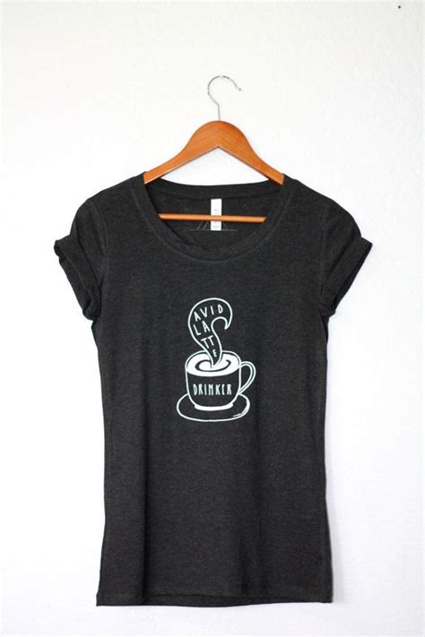 Womens Graphic Tee Latte Shirt Hipster T Shirt Tri Blend Soft Feel