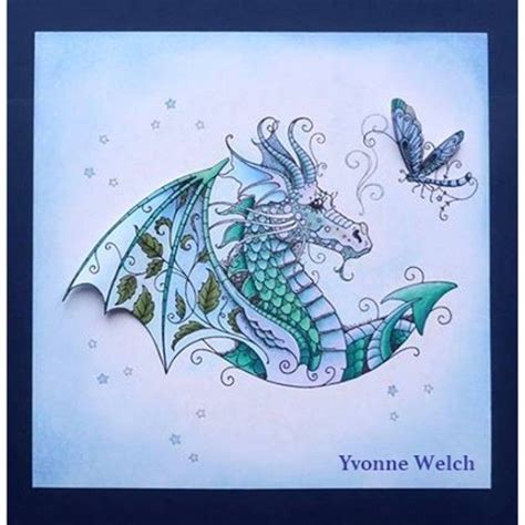 Pink Ink Designs A5 Clear Stamp Set Dragon Dragonfly Dreams Fantasy