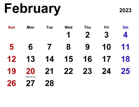 Month Of February 2023 Calendar Feb 2023 Calendar
