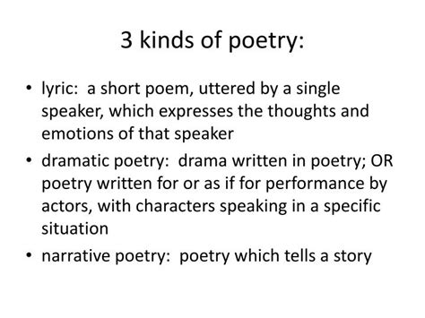 Easy Types Of Poems
