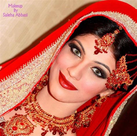Red Makeup Bridal Look By Saleha Abbasi Salon