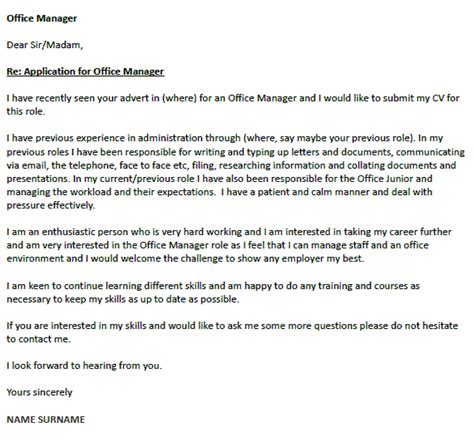 Many employers no longer ask for cover letters these days, whereas, many employers still ask for cover letters from job seekers. Office Manager Cover Letter Example - icover.org.uk