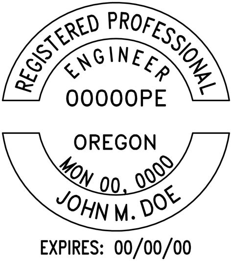 Oregon Professional Engineer Stamp Pe Stamps