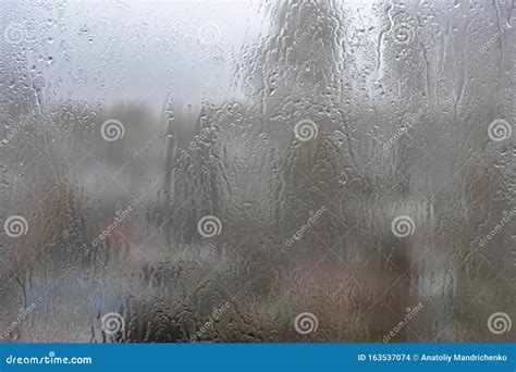 Drops Of Water On A Window Pane Stock Photo Image Of Texture Weather