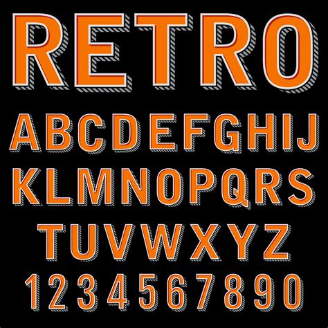 Download Vintage 3 dimensional typeset, retro font, vector letters and numbers, By Microvector ...