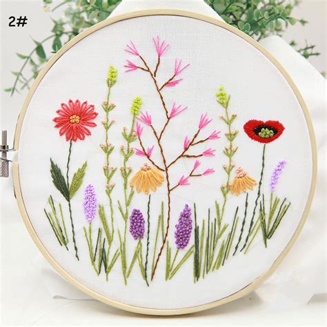 Simple Embroidery Full Kit Plant Embroidery Kits 3d Vintage Etsy