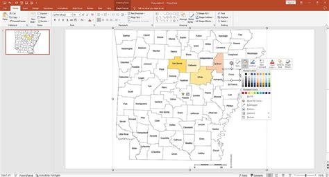 Arkansas Counties Editable Map For Office