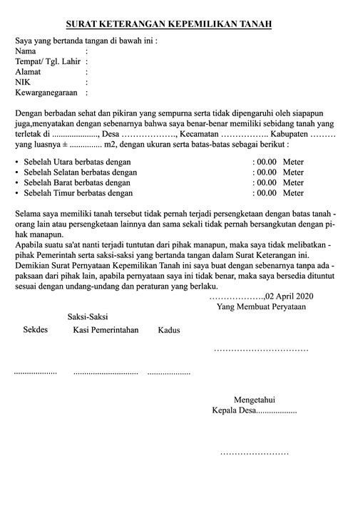 Detail Contoh Surat Keterangan Hak Milik Tanah Koleksi Nomer 9