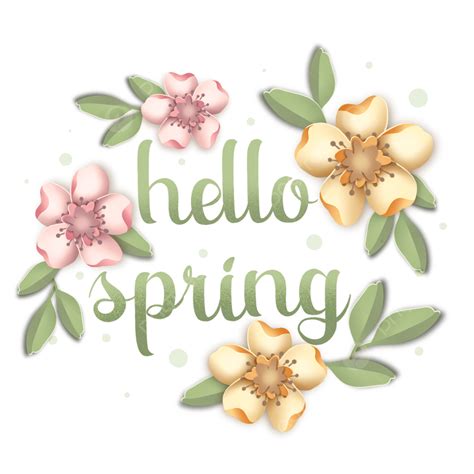 Hello Spring Png Transparent Hello Spring Pink Floral Text Spring