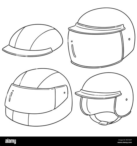 Vector Set Of Motorcycle Helmet Stock Vector Image And Art Alamy