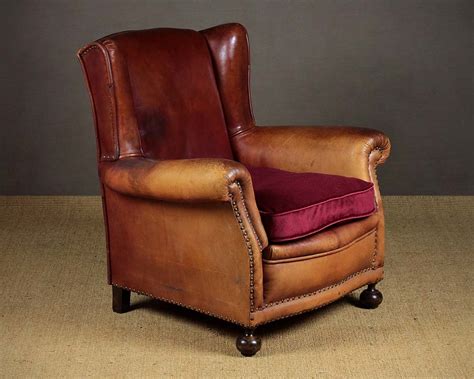 Leather chesterfield arm chair, light brown by crafters and weavers (5) $1,850. Red Leather Armchair C.1910. - Antiques Atlas