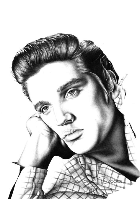 Elvis Presley Pencil Portrait Drawing Print Etsy Uk Portrait