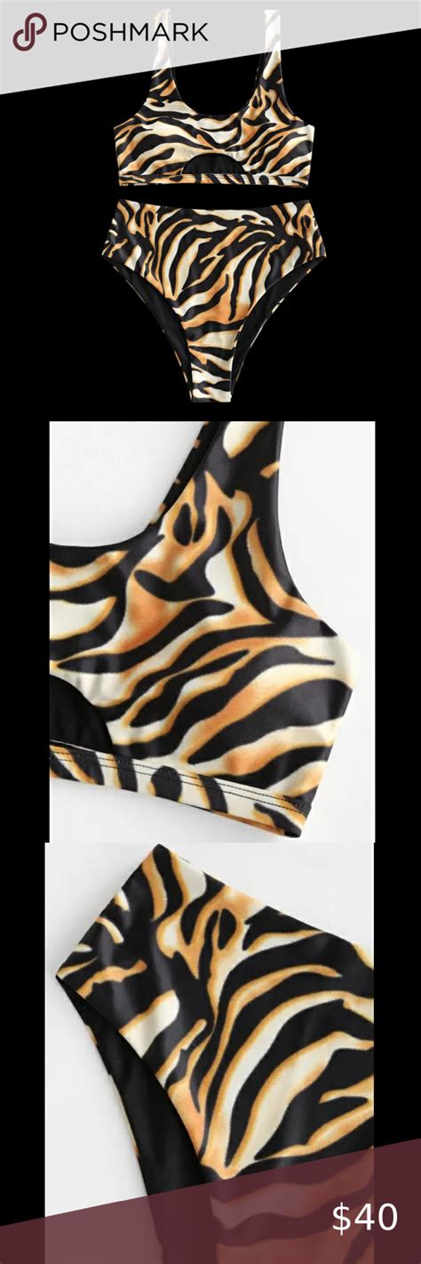 Swim Suit Bikini Set In 2020 Animal Print Swimwear Print Swimwear