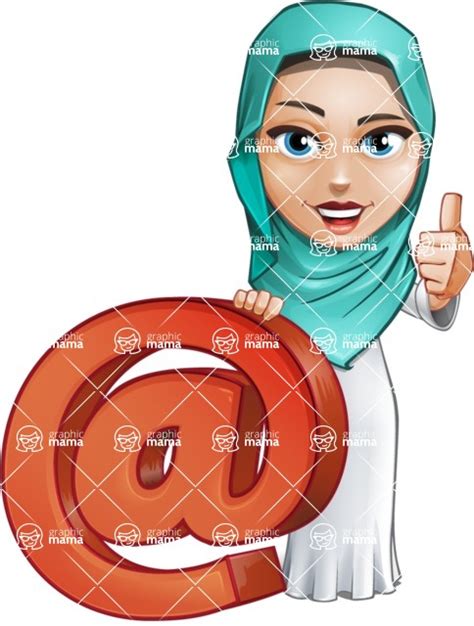 Cute Muslim Girl Cartoon Vector Character Aka Aida The Graceful Web