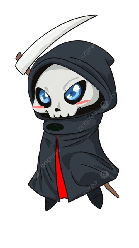 Grim Reaper Cute Cartoon Chibi Grim Reaper Cartoon Skull Png