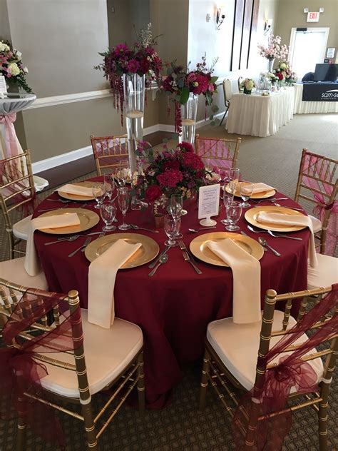 This gorgeous table set up is filled with upgrades! Floor length