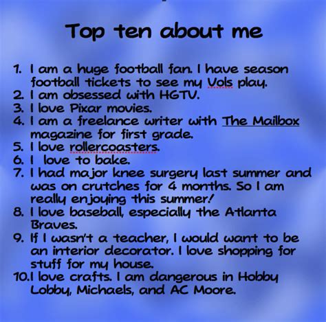 Top Ten Things About Me Swimming Into Second