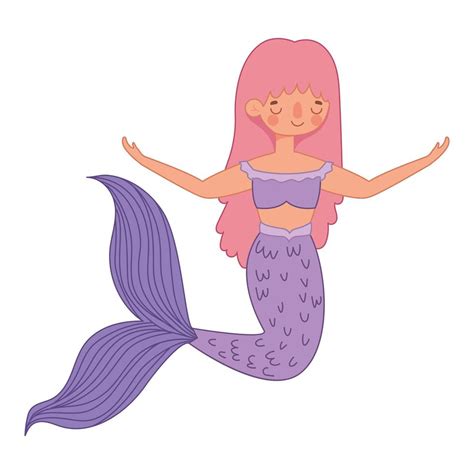 Purple Mermaid Illustration 4077194 Vector Art At Vecteezy