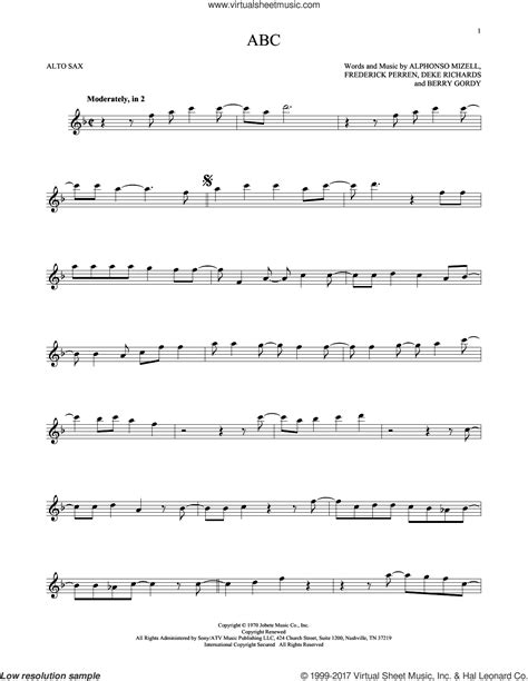 Abc Sheet Music For Alto Saxophone Solo Pdf Interactive