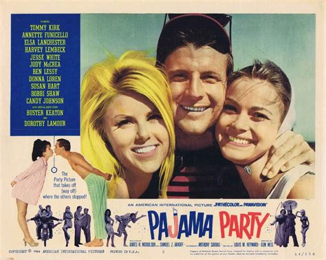 Pajama Party Lobby Card 2 Tommy Kirk 1964 Moviemem Original Movie Posters