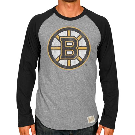 Original Retro Brand Boston Bruins Logo Long Sleeve Raglan T Shirt