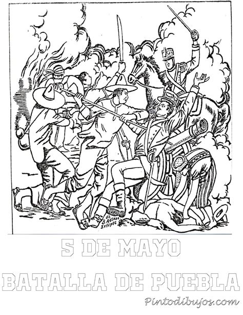 Pinto Dibujos Batalla De Puebla Para Colorear 5 De Mayo