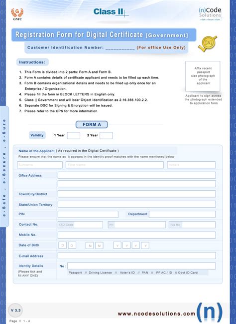 Registration Form For Digital Certificate Edit Fill Sign Online