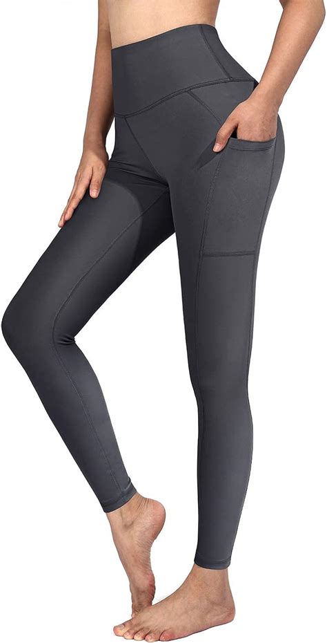 Promover Womens High Waisted Yoga Pants With Pockets Workout Leggings Tummy Control Running