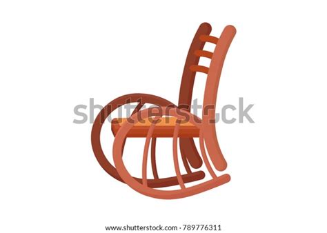 Modern Wood Rocking Chair Object Illustration Stock Vector Royalty