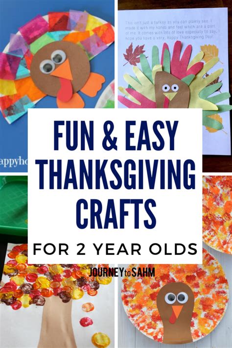 This article gives you ideas for easy art projects that help little ones develop their motor skills. The Best Thanksgiving Crafts for 2 Year Olds - Journey to SAHM