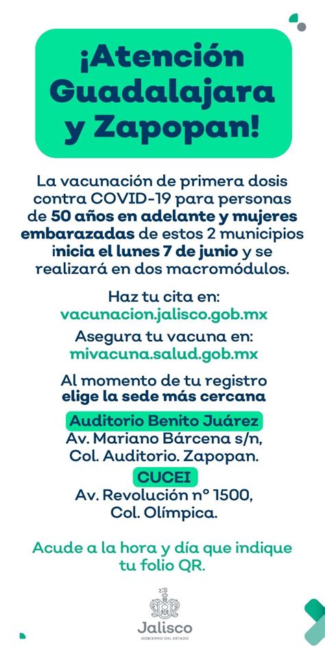La herramienta se puede consultar, de manera gratuita, en la página web de 'mi vacuna' ; COVID-19 en Jalisco: El lunes inicia vacunación para ...